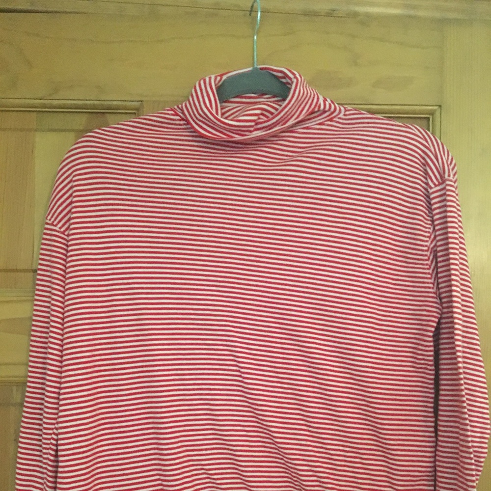Vintage Red and White Striped Turtleneck